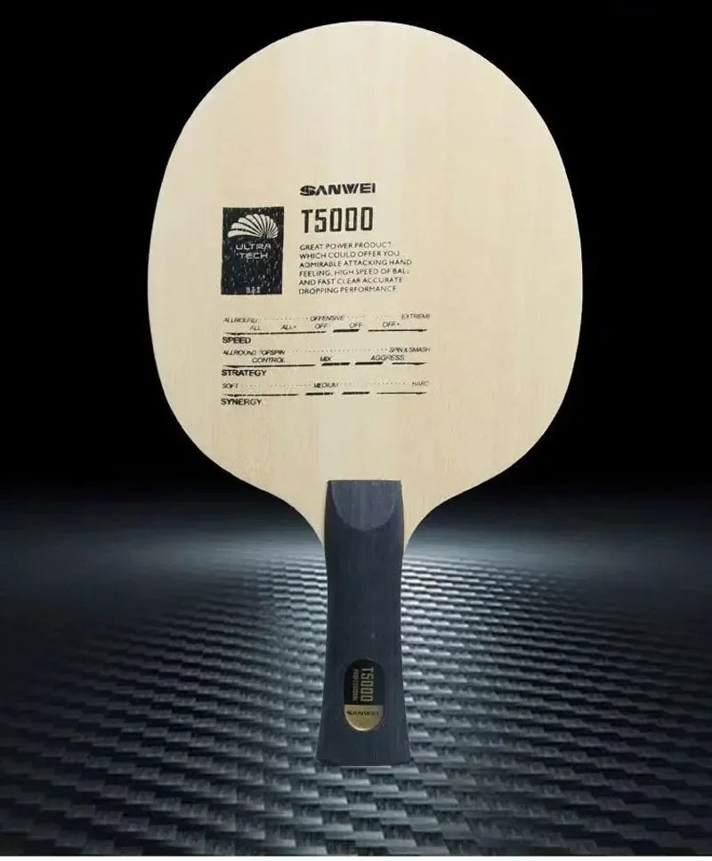 SANWEI T5000 Table Tennis Blade 5 Wood 2 Carbon Entry