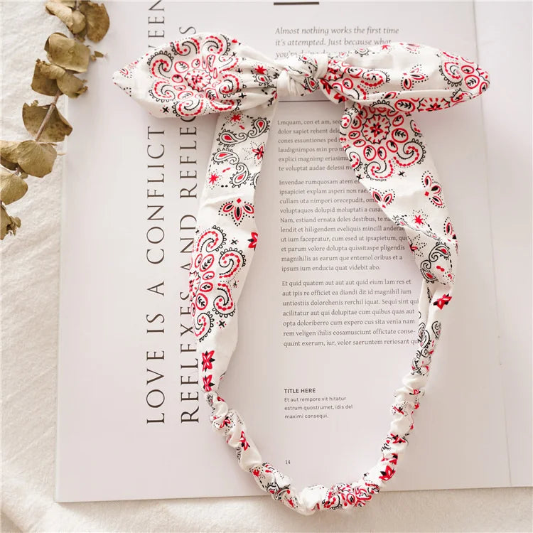 New Boho Women Soft Solid Print Headbands Vintage Cross Knot