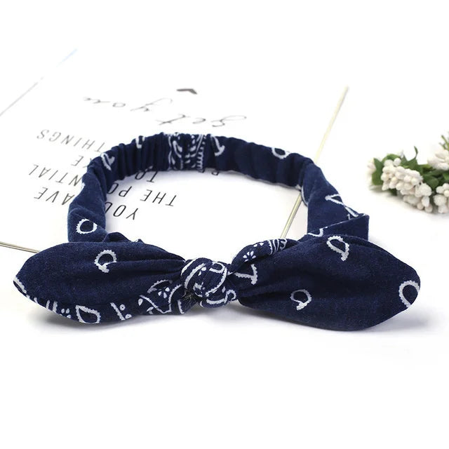 New Boho Women Soft Solid Print Headbands Vintage Cross Knot