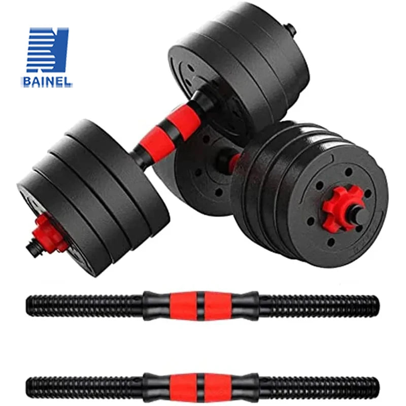 New PVC Dumbbell Bar Fitness Equipment Home Gym Accessories Barbell Buckle Durable Spin-Lock Collars Threaded Dumbbell H