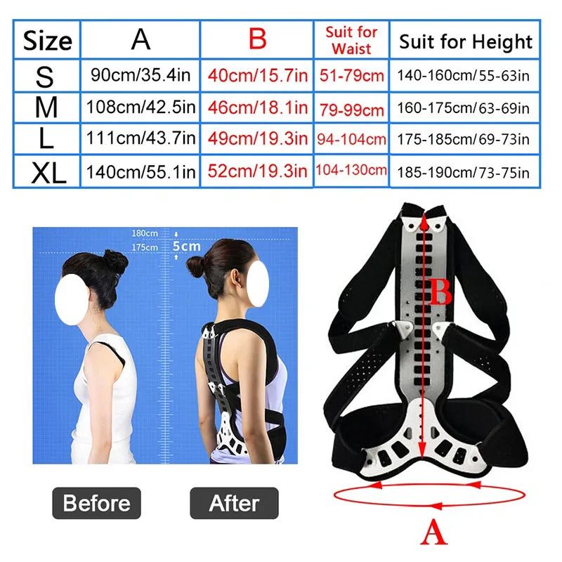 Adjustable Back Brace Posture Corrector Women Men Back