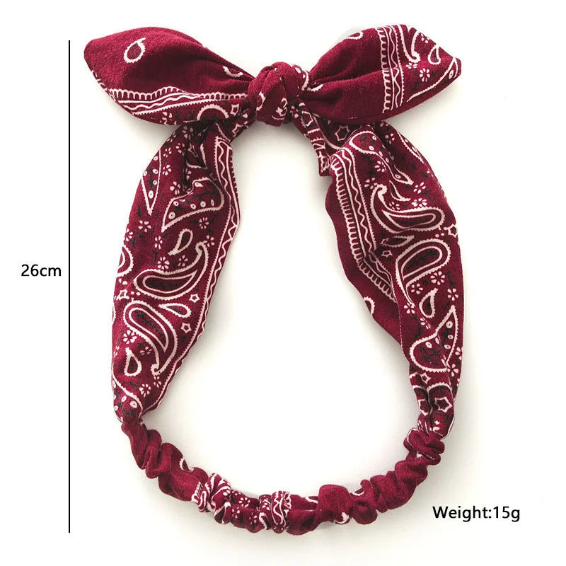New Boho Women Soft Solid Print Headbands Vintage Cross Knot