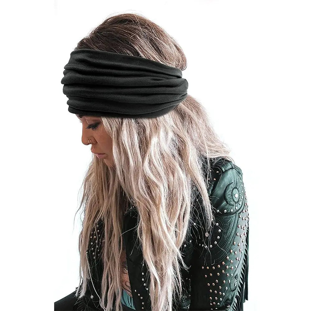 Fashion Colorful Wide Headbands Women Extra Large Turban