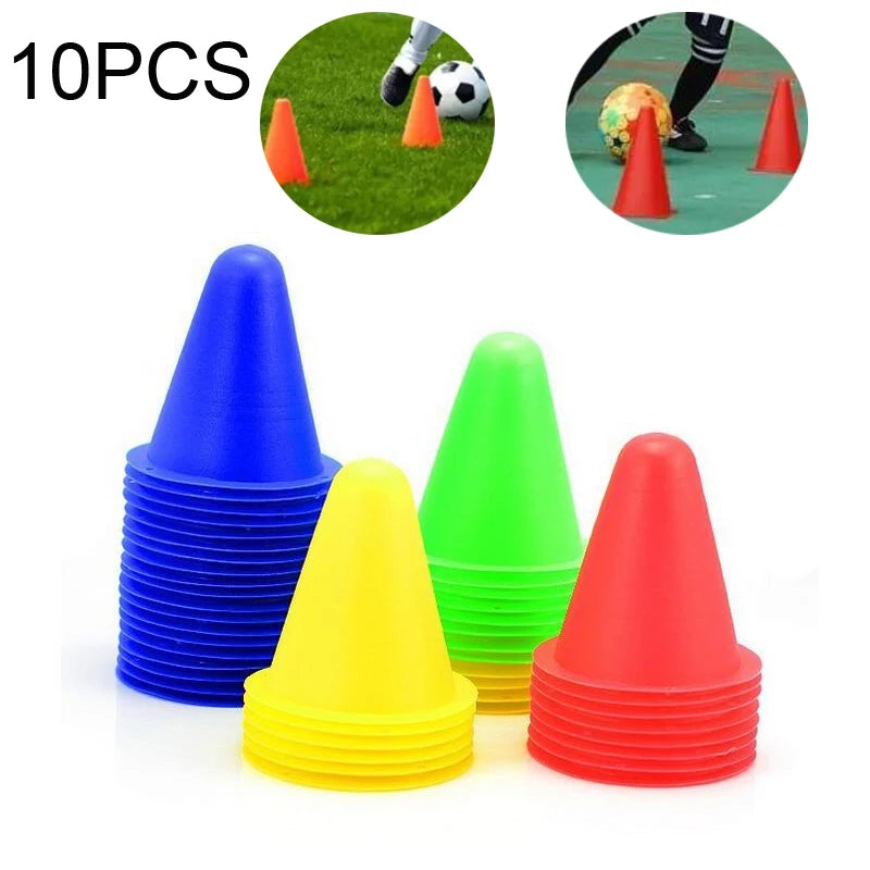 10Pcs/Set Skate Marker Training Road Cones Roller Football Soccer Rugby Training Soft Tower Skating Obstacle Roller Skat