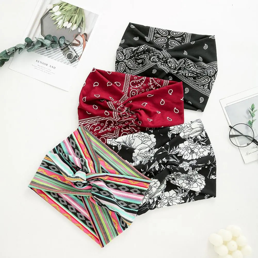 Fashion Colorful Wide Headbands Women Extra Large Turban