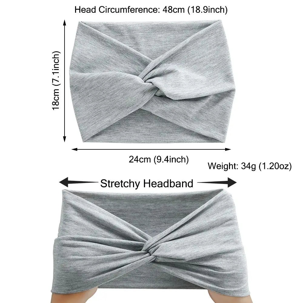 Fashion Colorful Wide Headbands Women Extra Large Turban
