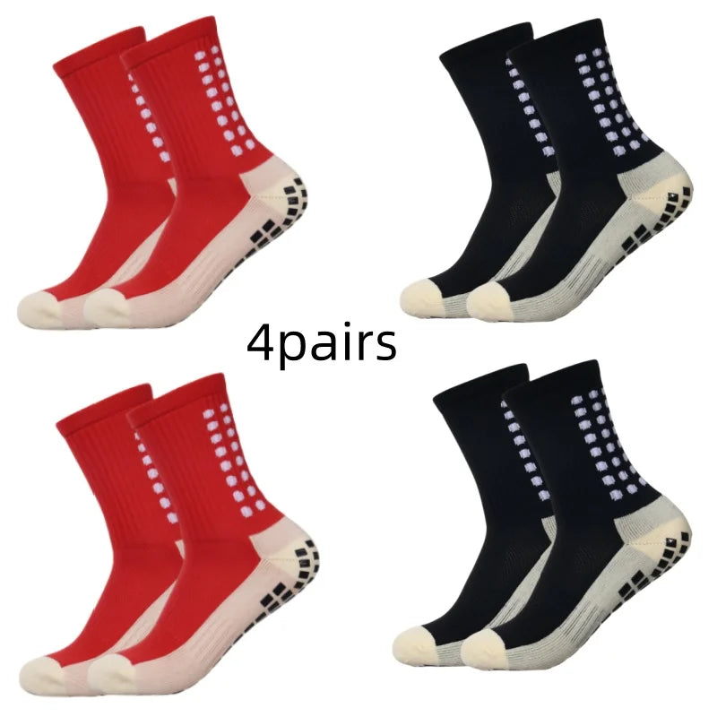 4 pairs of men s soccer socks non-slip grip pad football