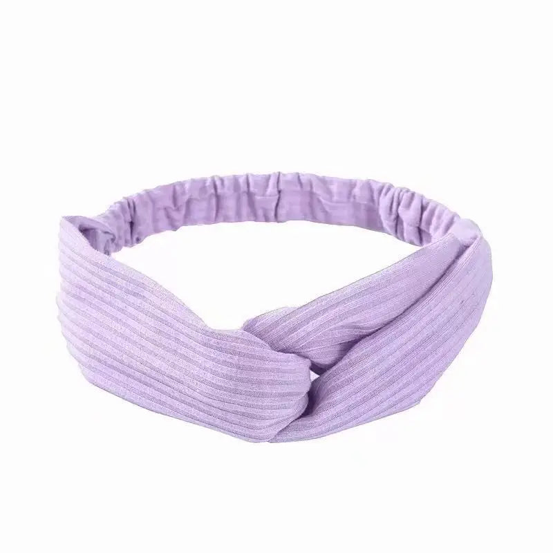 New Boho Women Soft Solid Print Headbands Vintage Cross Knot