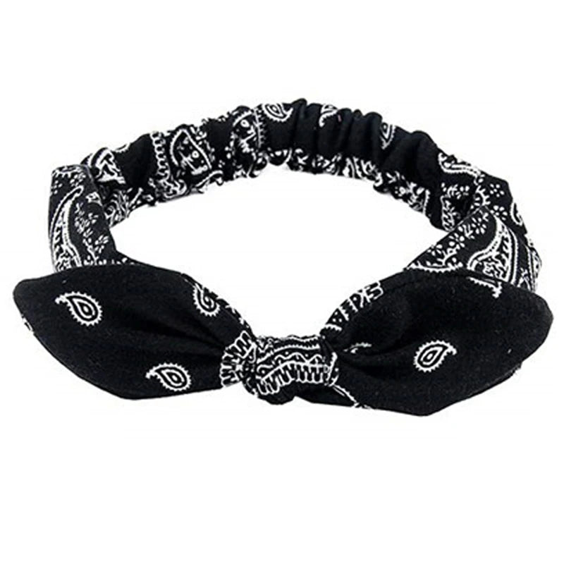 New Boho Women Soft Solid Print Headbands Vintage Cross Knot