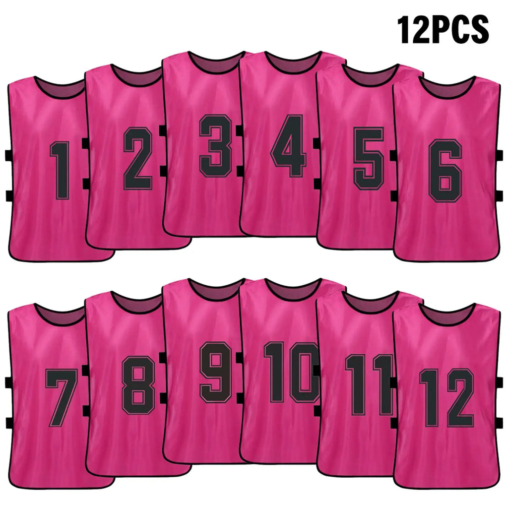 6 12PCS Kid s Football Pinnies Quick Dry Soccer Jersey Youth