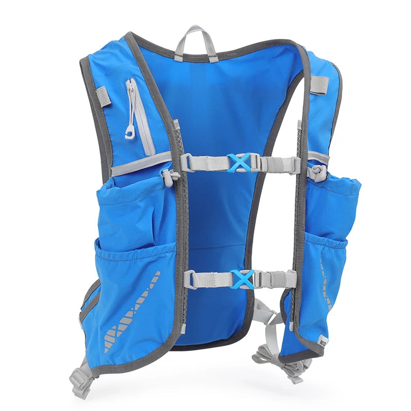 Quick-drying running backpack 5L, ultra-light hydrating vest mountain bike bag, breathable, 1.5L water bag 250ML water b