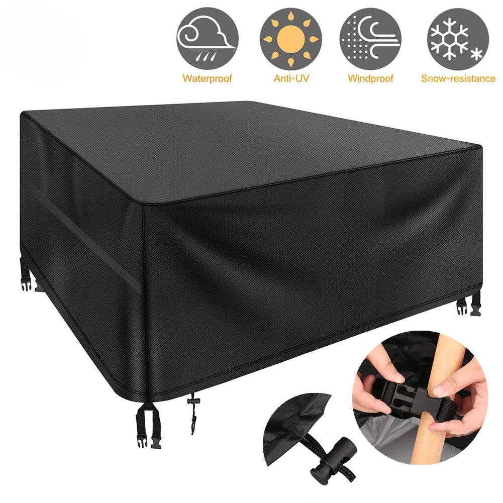 Garden Furniture Cover with Air Vent Waterproof Windproof Anti-UV Heavy Duty Rip Proof 600D Oxford Patio Garden Table Co