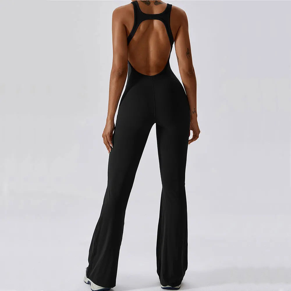 Solid Yoga Jumpsuit One Piece Outfit Fitness Bodysuit