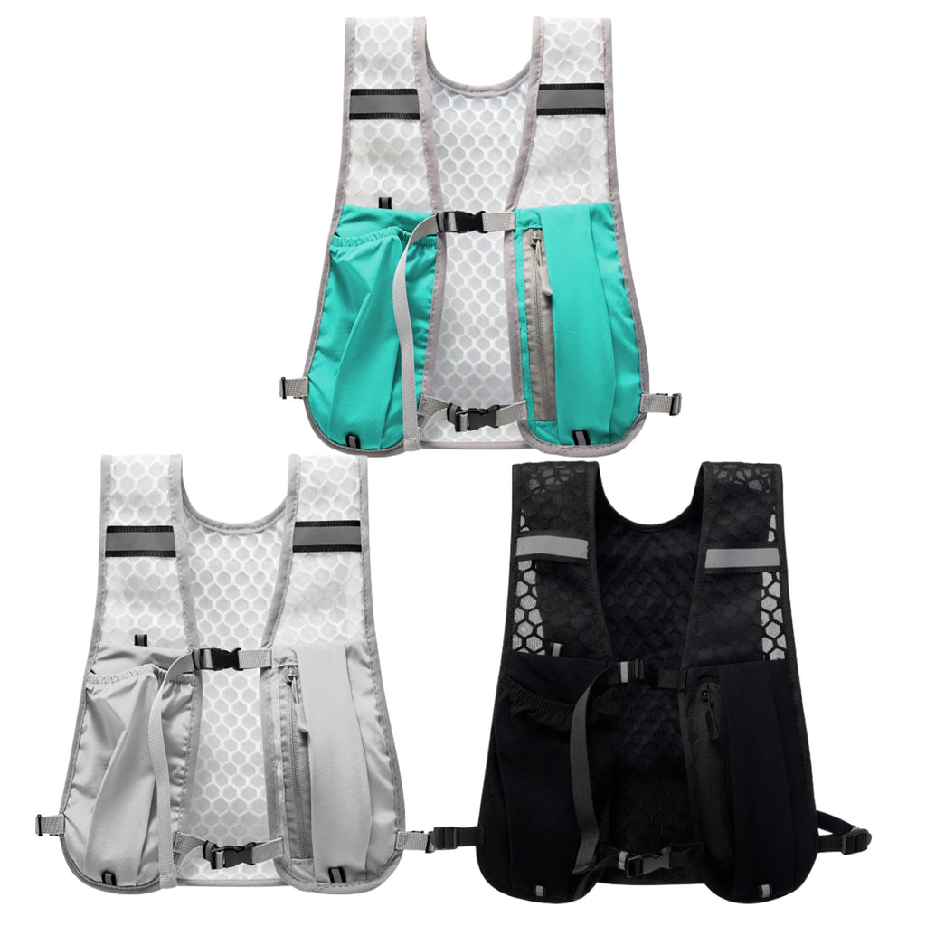 Running Water Bottle Storage Vest Lightweight Running Vest Reflective Hydration Water Chest Pack With Phone Holder Cycli