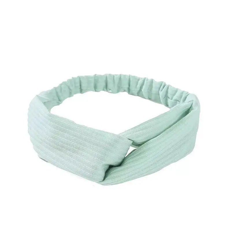 New Boho Women Soft Solid Print Headbands Vintage Cross Knot