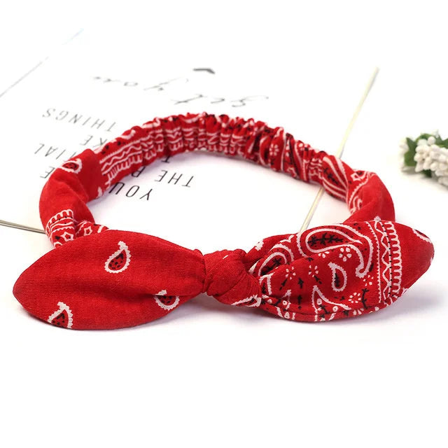New Boho Women Soft Solid Print Headbands Vintage Cross Knot