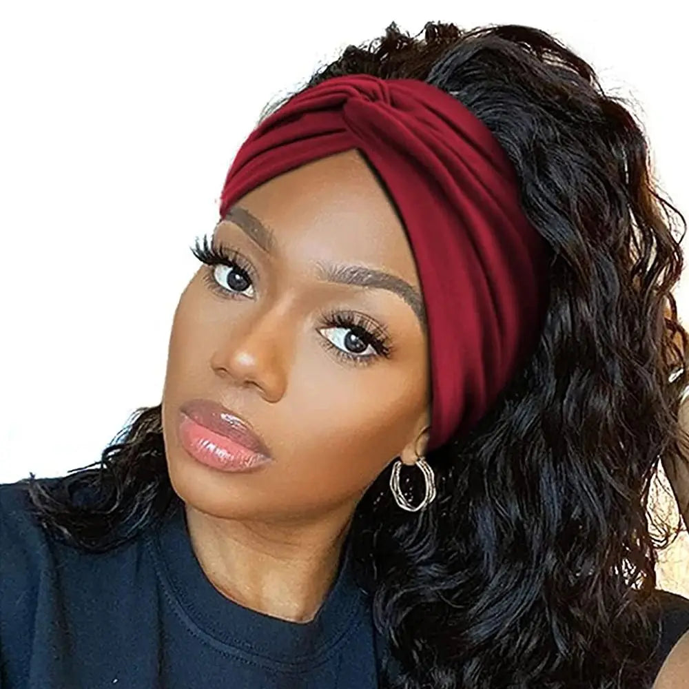 Fashion Colorful Wide Headbands Women Extra Large Turban