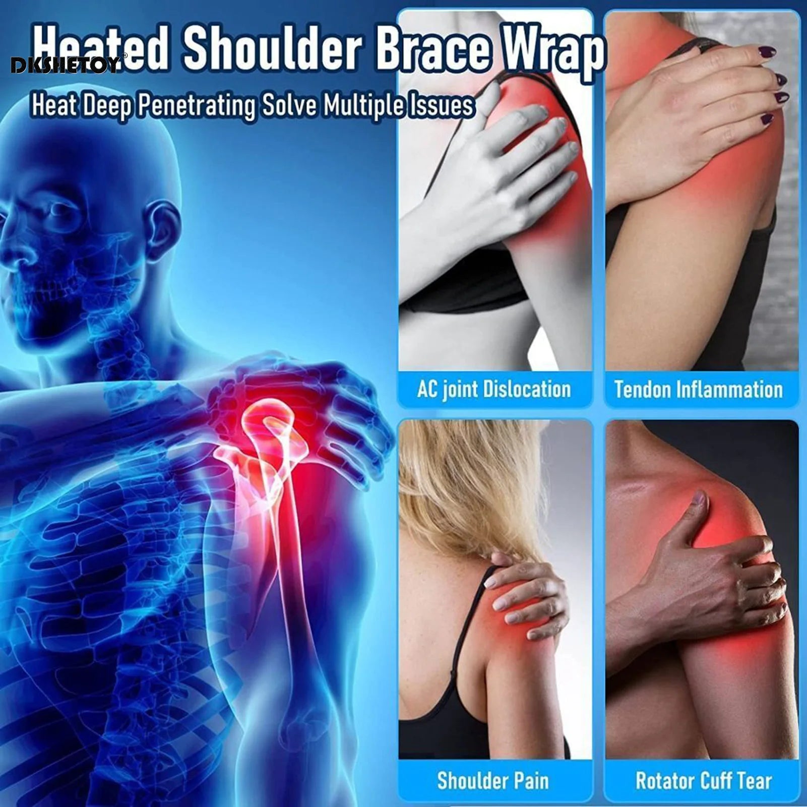Electric Heating Shoulder Massage Braces USB Shoulder Back