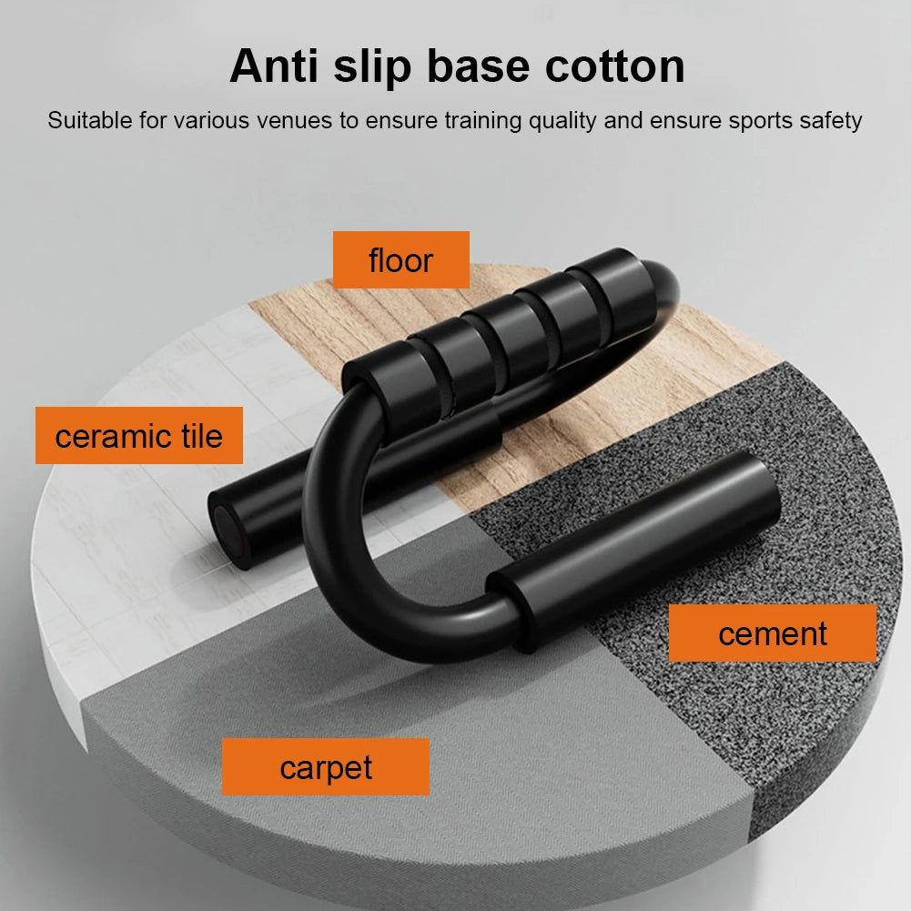 S Shape Push-up Handles No-Slip Foam Handle Push Up Stand