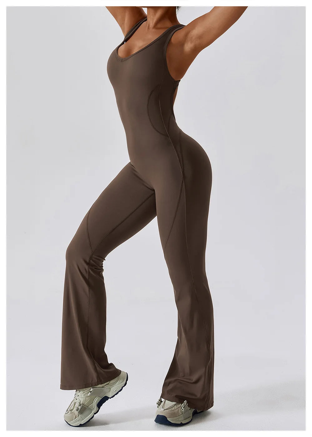 Solid Yoga Jumpsuit One Piece Outfit Fitness Bodysuit