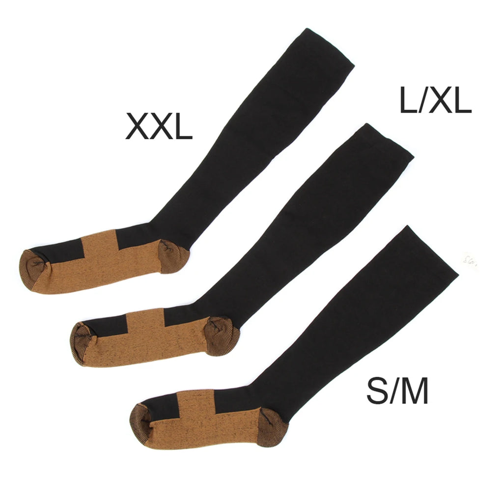 5Pair Sports Copper Compression Socks Anti Varicose Veins