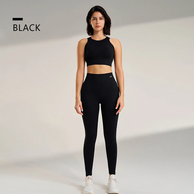 Yoga Clothing Set Women s High Waisted Leggings Top Two