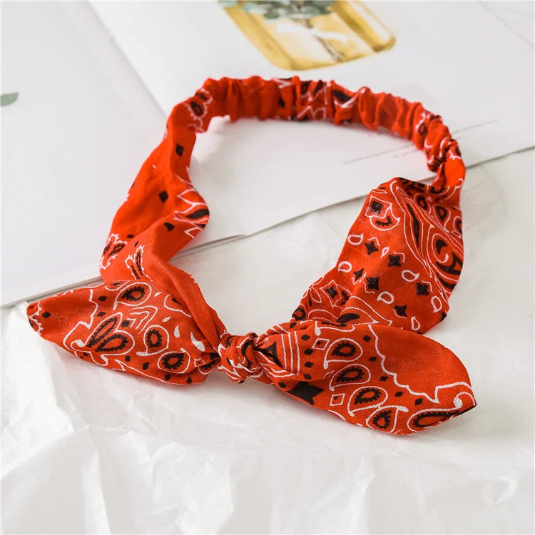 New Boho Women Soft Solid Print Headbands Vintage Cross Knot